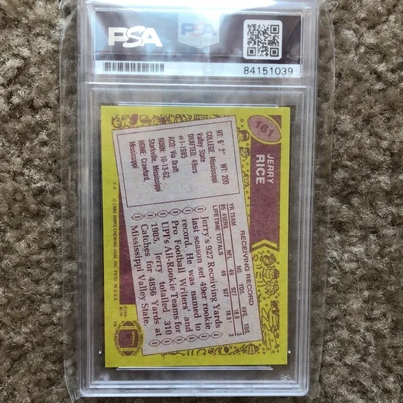 JERRY RICE 1986 TOPPS ROOKIE REPRINT W/SIGNED AUTOGRAPH PSA DNA AUTHENTIC AUTO - Picture 3 of 3